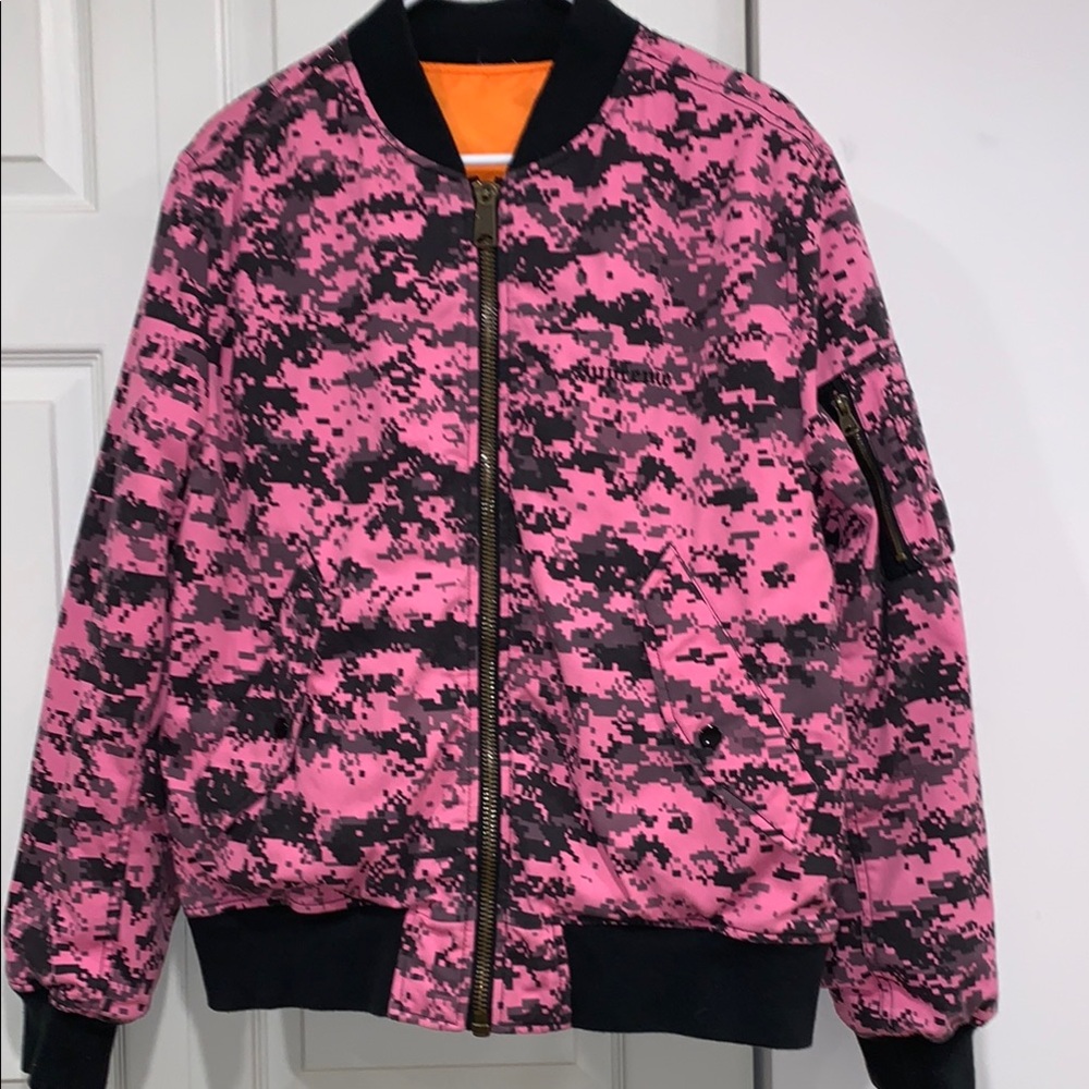 Supreme Vibrant Pink and Black Camouflage Bomber Jacket